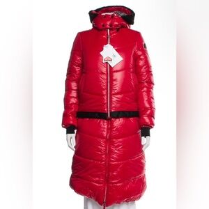 Jetset NWT $2,093 Red Down Ski/winter Coat, size S (roomy) with removable bottom